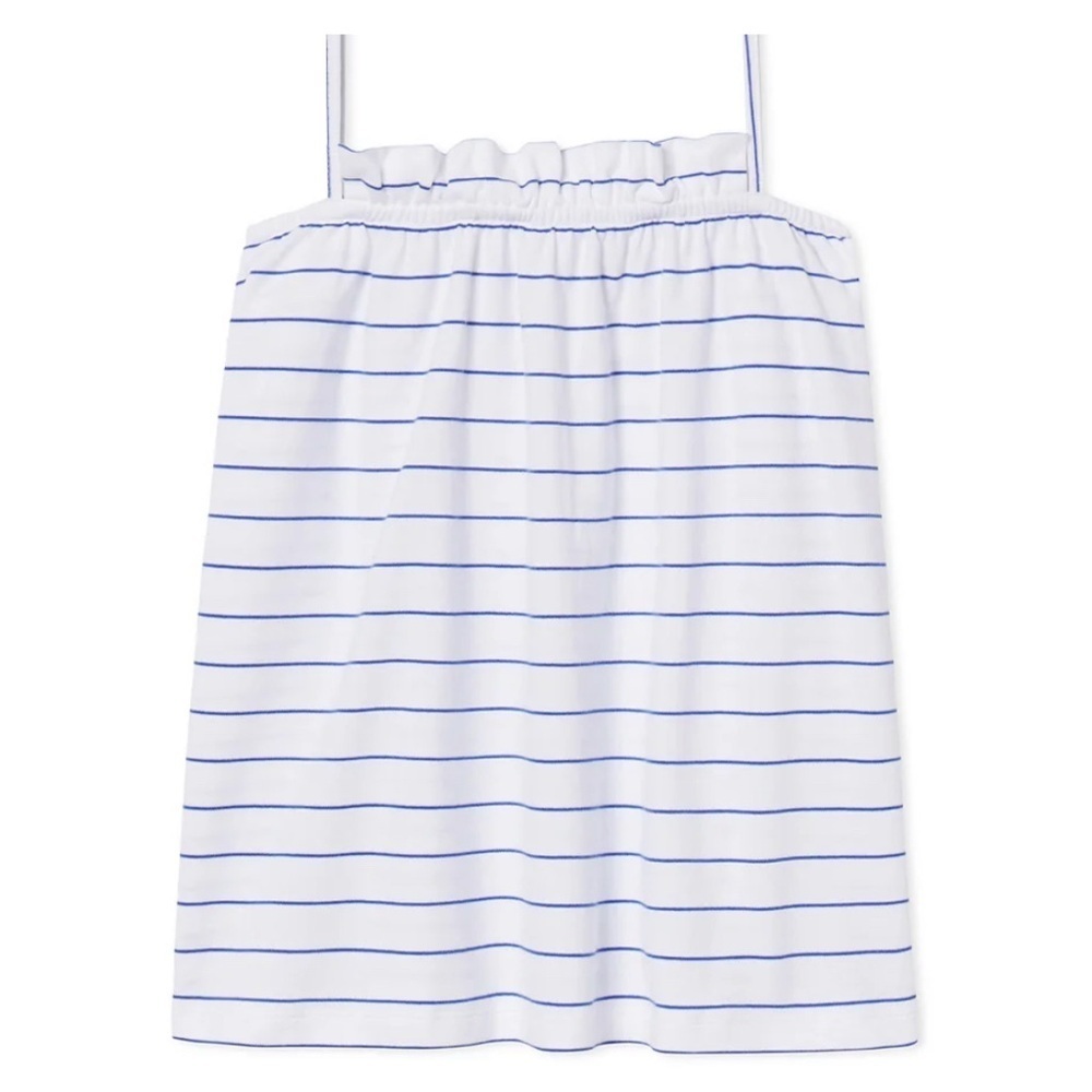 NWOT LAKE Striped Sleeveless Ruffle Adjustable Spaghetti Strap Top Size L
